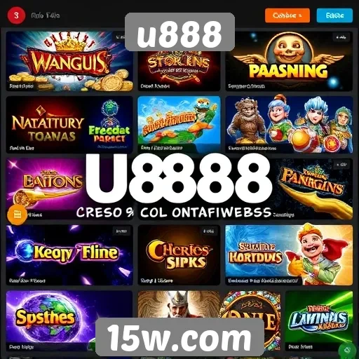 A variedade de jogos disponíveis no site u888